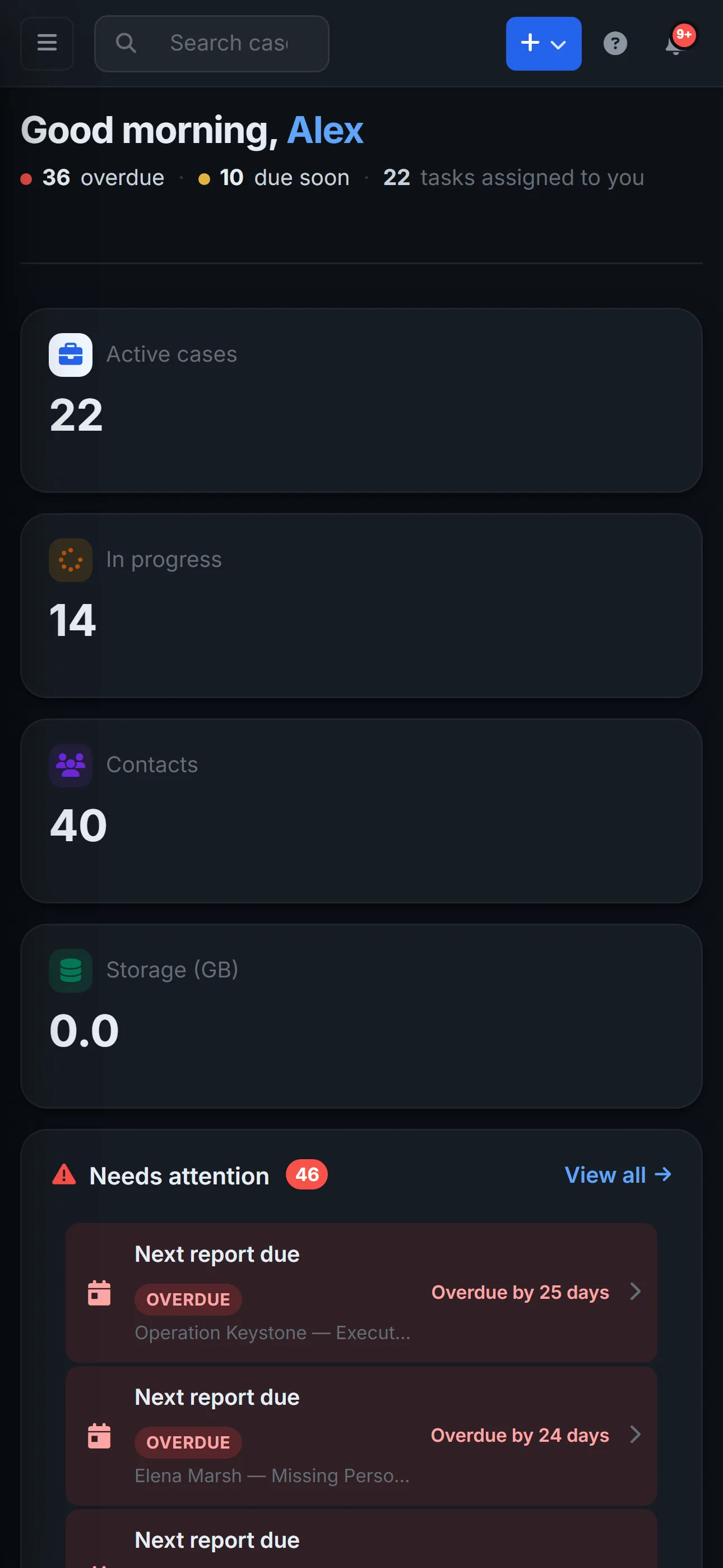 Dashboard dark mode