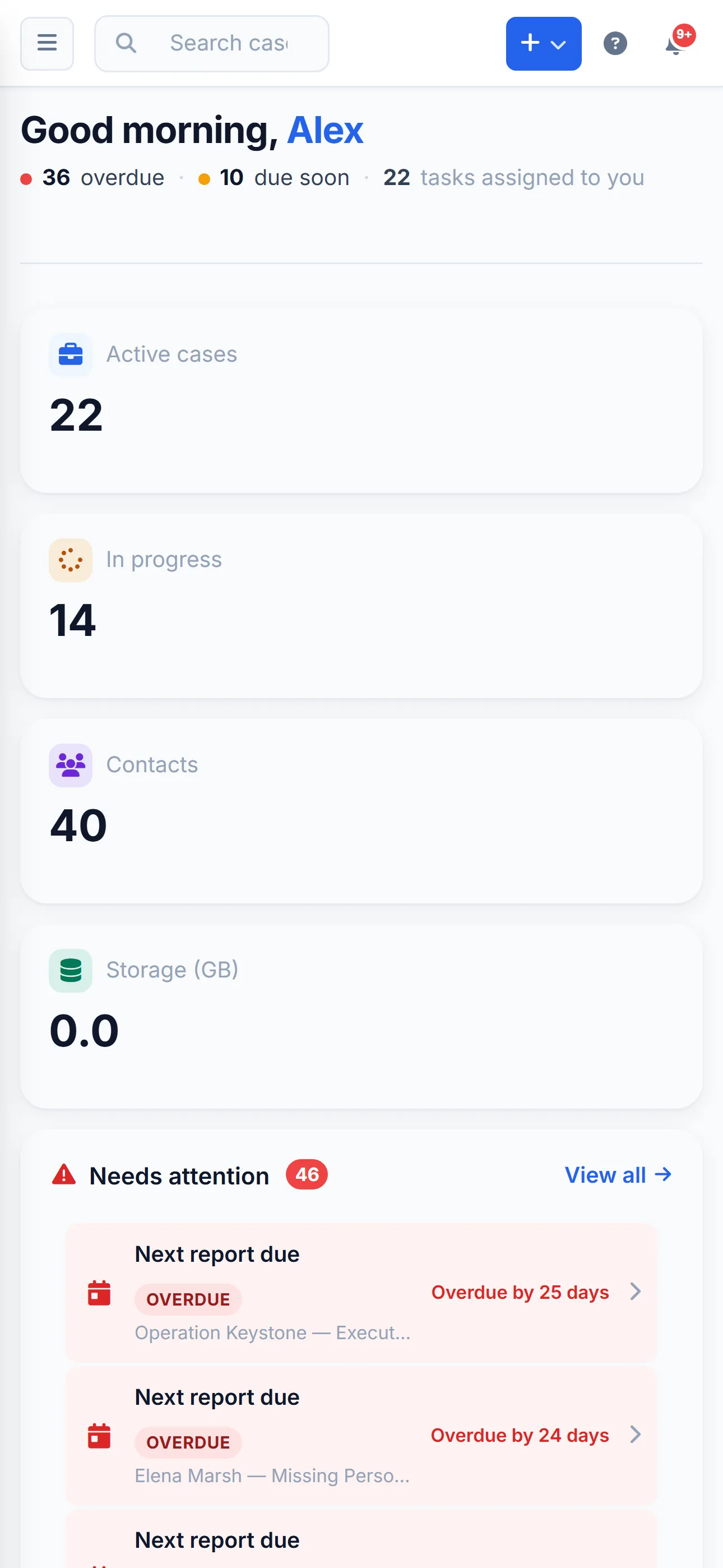 Dashboard mobile